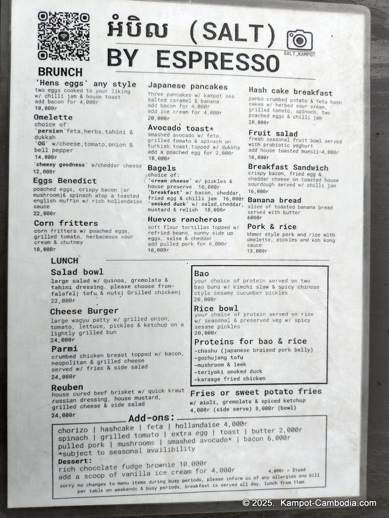 salt. expresso restaurant in kampot cambodia