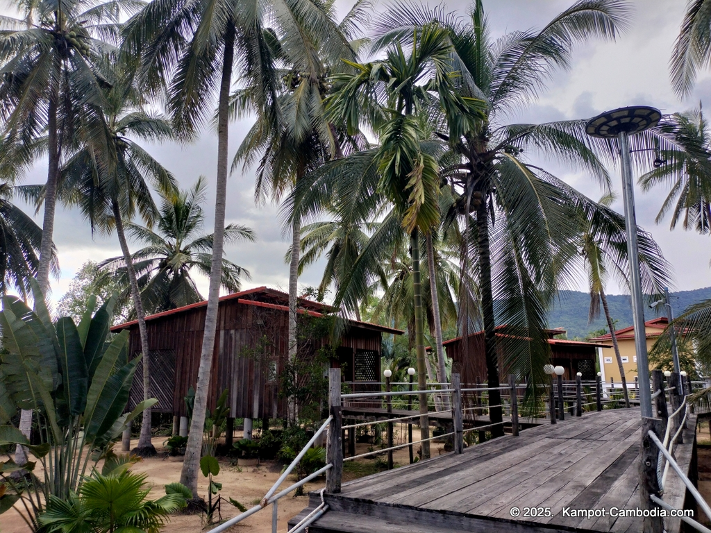 Queen Island resort in Kampot, Cambodia. Island resort.