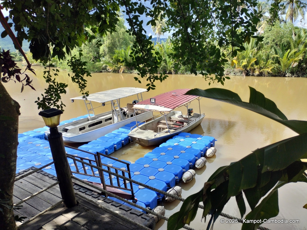 Queen Island resort in Kampot, Cambodia. Island resort.