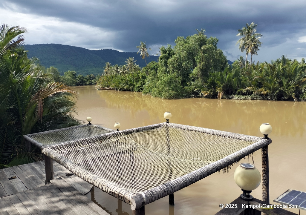 Queen Island resort in Kampot, Cambodia. Island resort.
