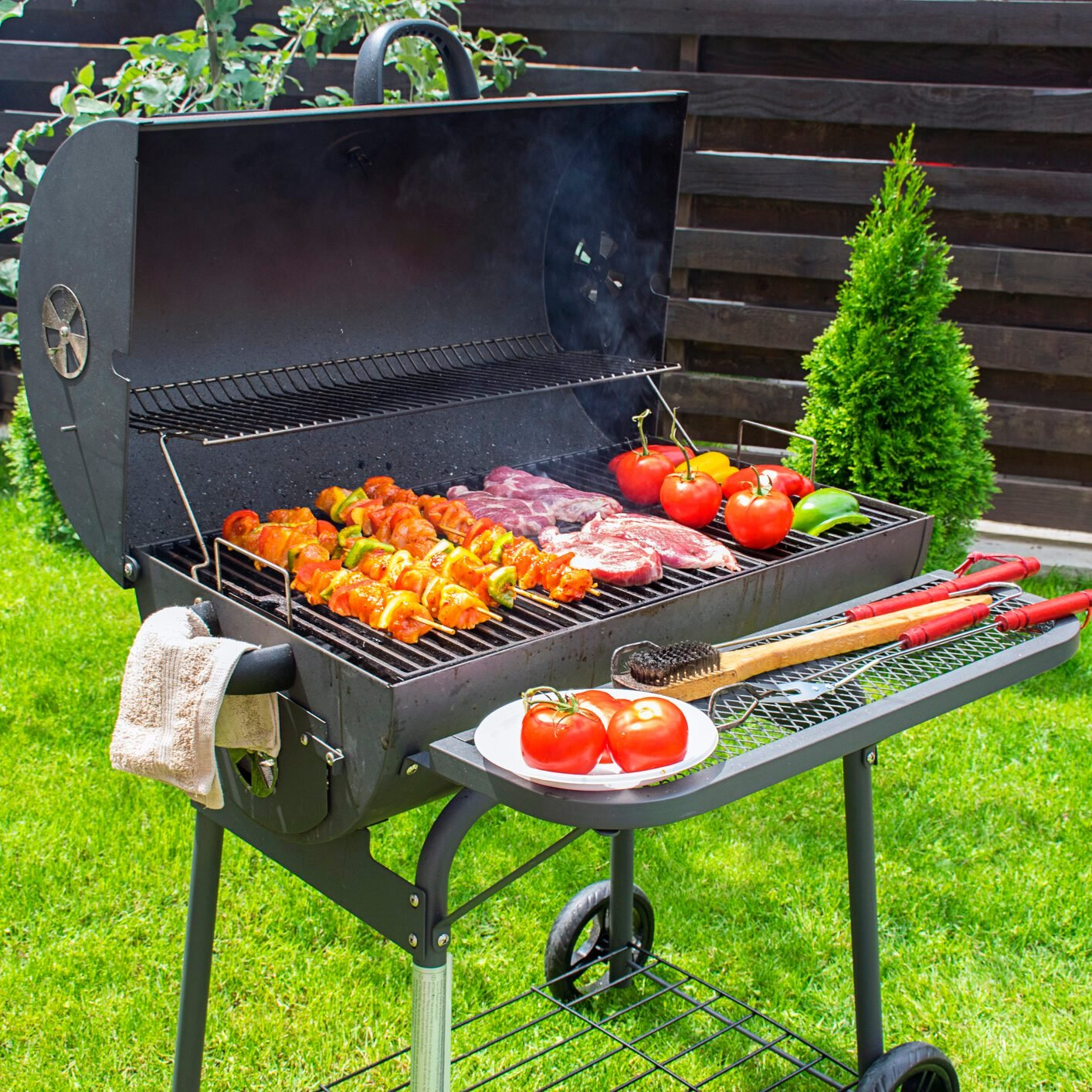 Heritage Village in Kampot, Cambodia. Wooden houses near the Kampot River.