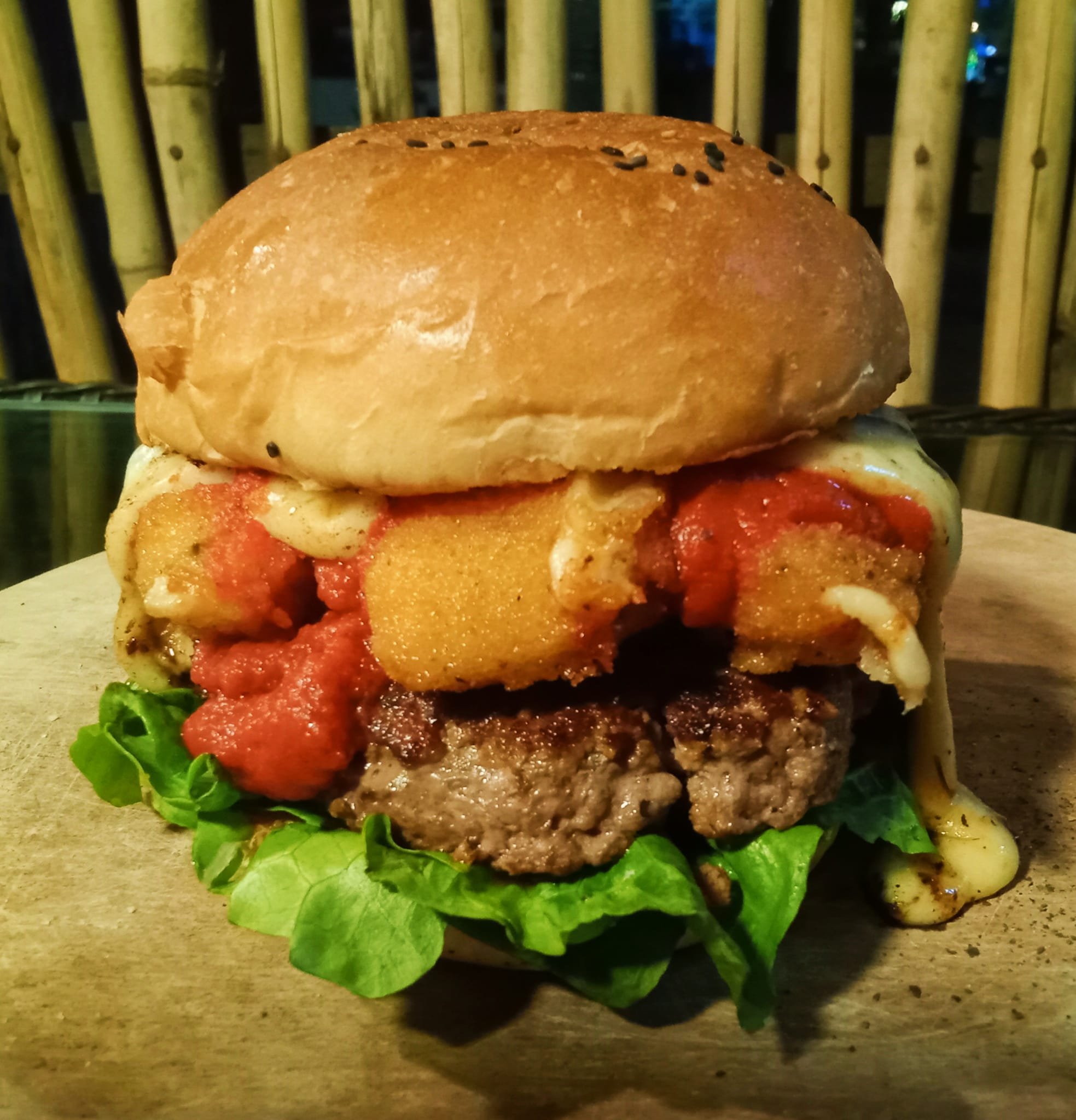 smashed burger in kampot, cambodia