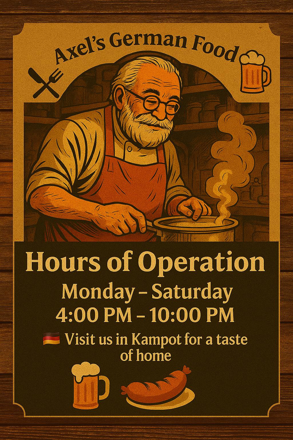 Axel's German Food Restaurant in kampot, cambodia