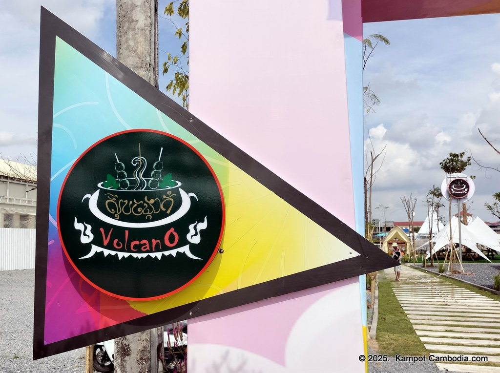 Volcano Soup and Grill on the Kampot River in Kampot, Cambodia.