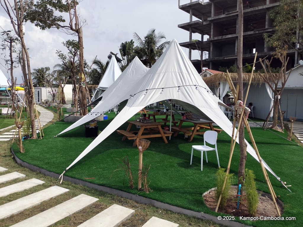 Volcano Soup and Grill on the Kampot River in Kampot, Cambodia.