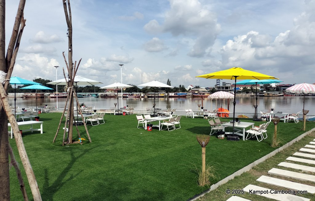 Volcano Soup and Grill on the Kampot River in Kampot, Cambodia.