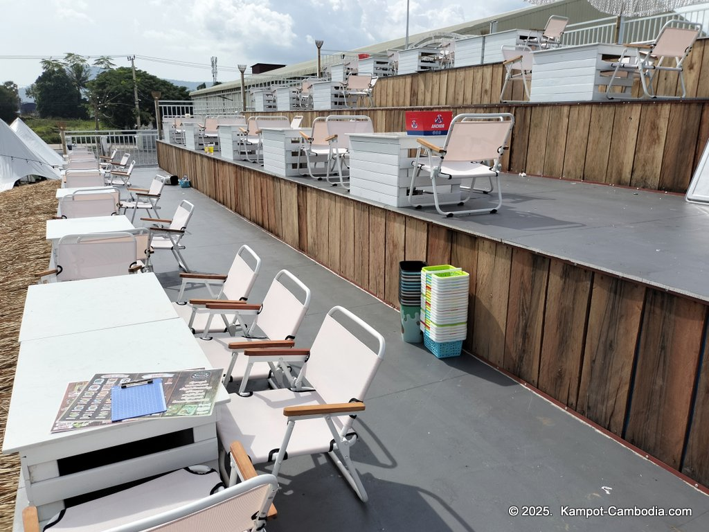 Volcano Soup and Grill on the Kampot River in Kampot, Cambodia.