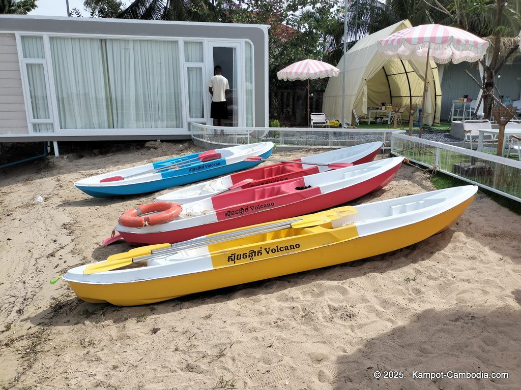 Volcano Soup and Grill on the Kampot River in Kampot, Cambodia.