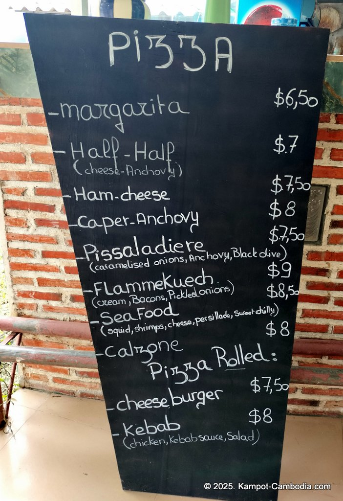 Orchid Bokor Guesthouse and Pizzeria in Kampot, Cambodia.