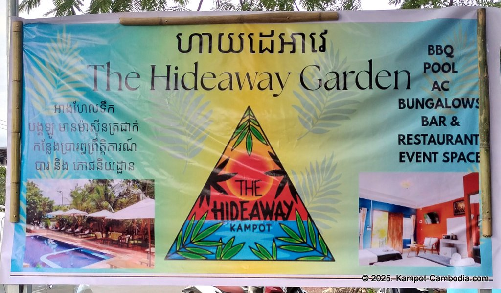 The Hideaway Garden in Kampot, Cambodia.