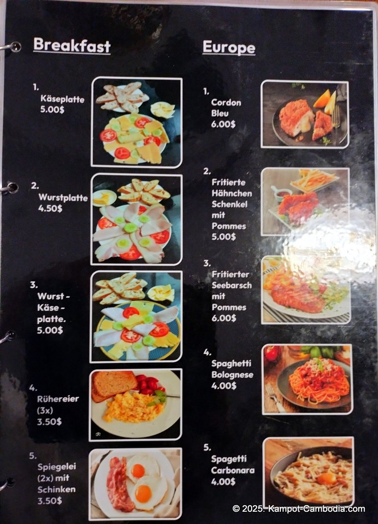 Berlin Restaurant. German food in Kampot, Cambodia
