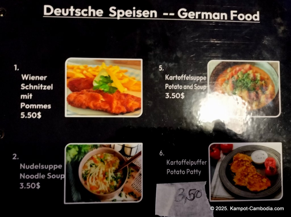 Berlin Restaurant. German food in Kampot, Cambodia