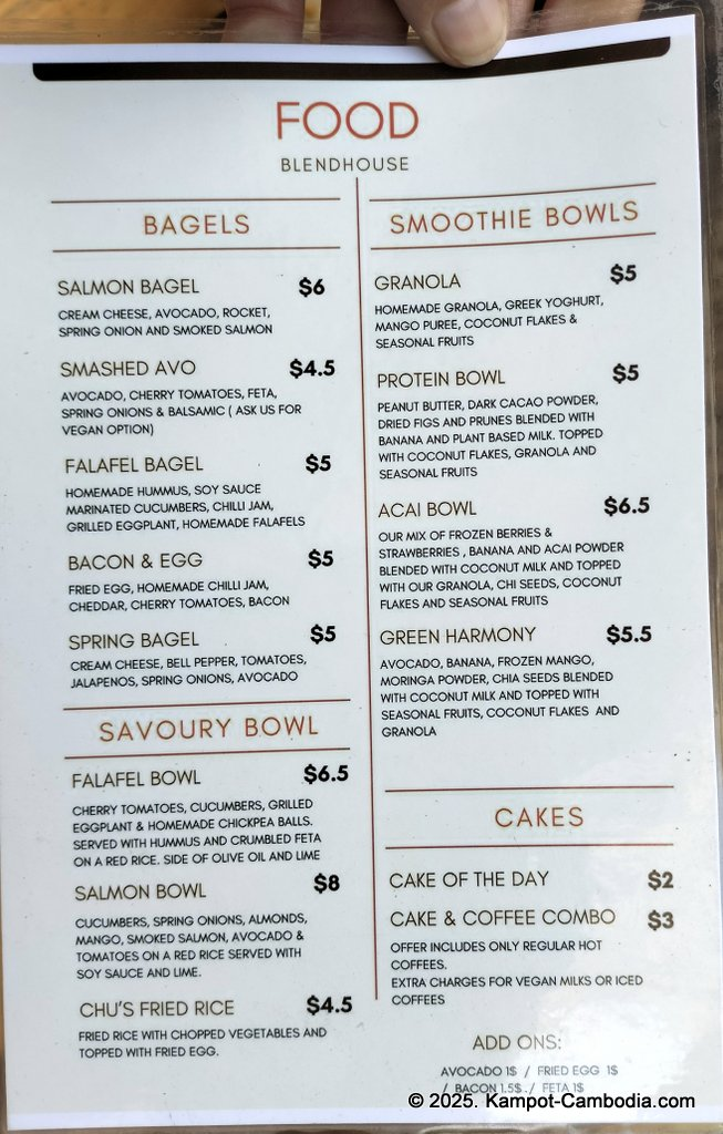 blend house coffee in kampot cambodia. yoga