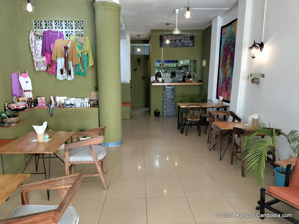 blend house coffee in kampot cambodia. yoga