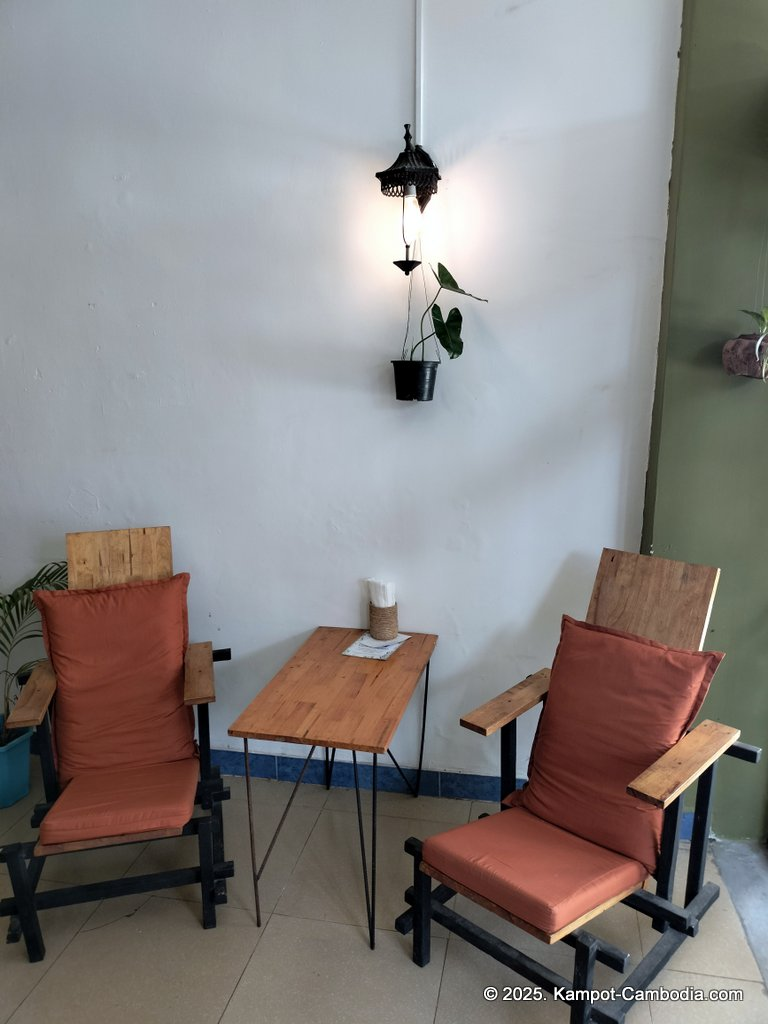 blend house coffee in kampot cambodia. yoga