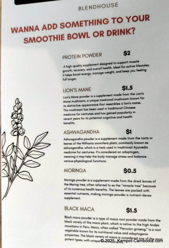 blend house coffee in kampot cambodia. yoga