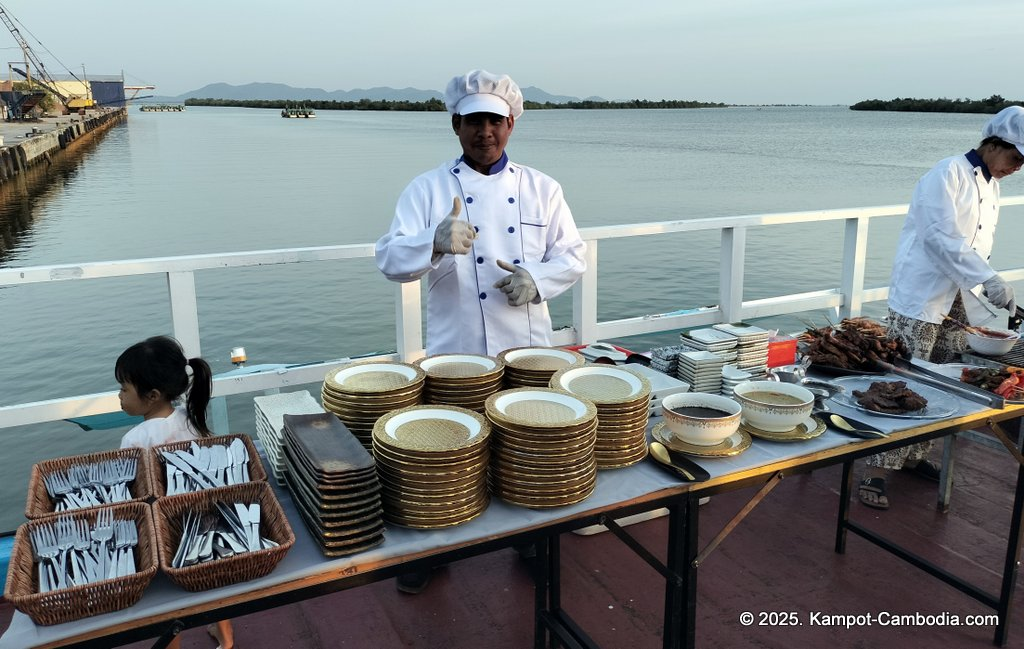 the bay boat. kampot, cambodia. daily cruises on the kampot river.