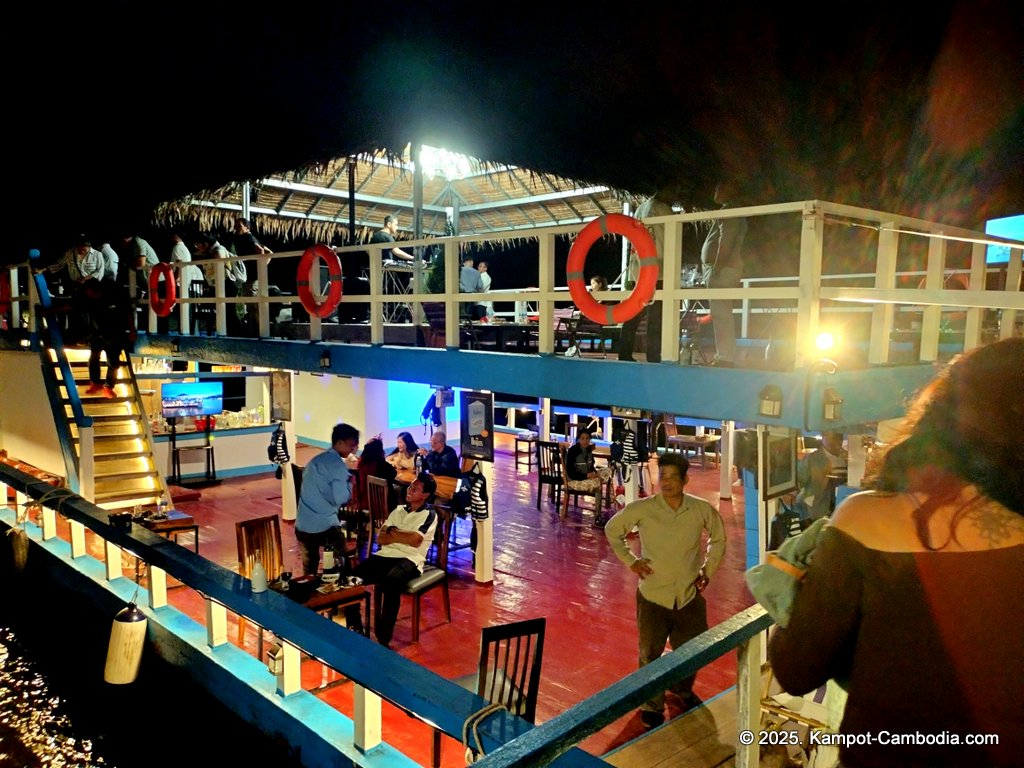 the bay boat. kampot, cambodia. daily cruises on the kampot river.