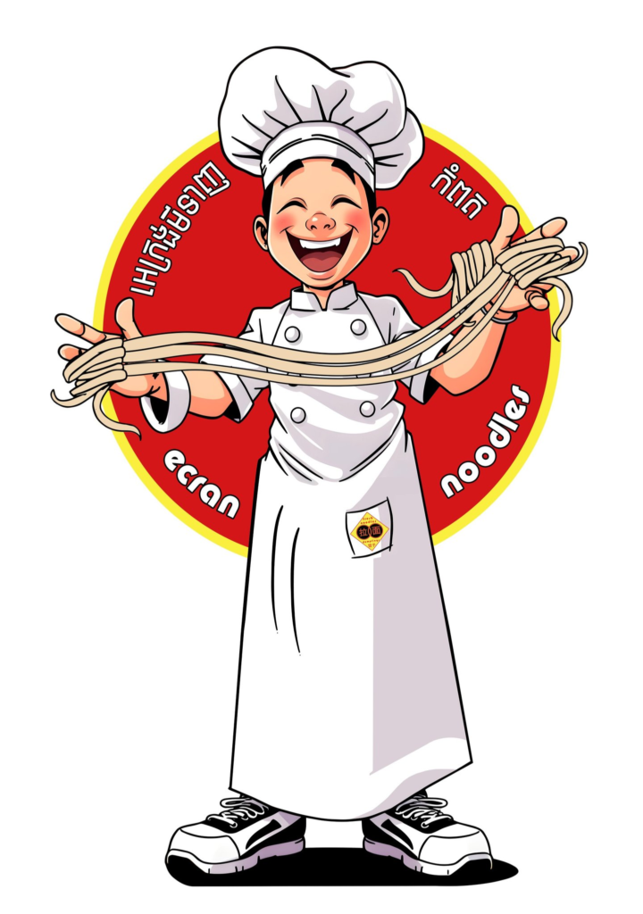 ecran noodles and home made dumplings, peking duck, chinese noodle soup, in kampot cambodia