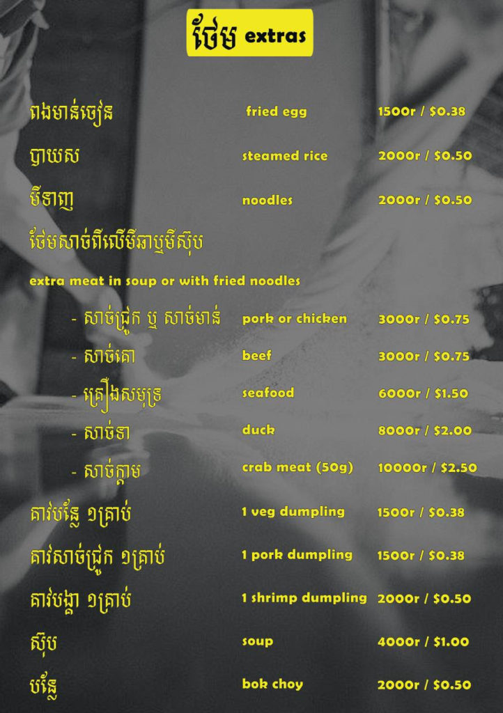 ecran noodles and home made dumplings, peking duck, chinese noodle soup, in kampot cambodia