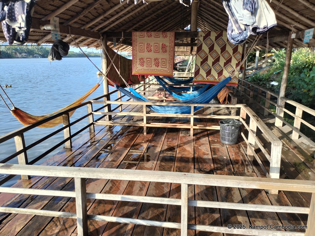 river park in kampot cambodia. Kampot Riverside restaurant and boating.