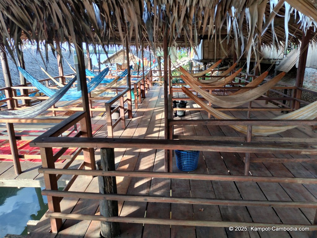 river park in kampot cambodia. Kampot Riverside restaurant and boating.