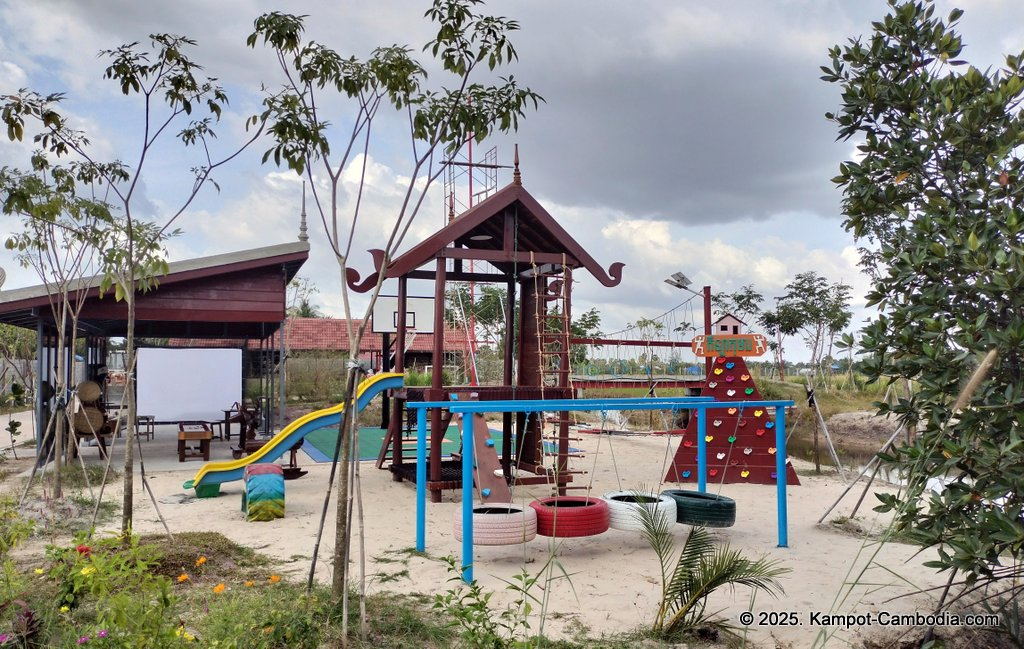 komsan resort on fish island in kampot, cambodia