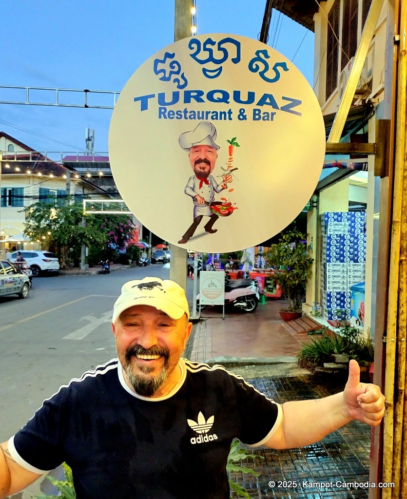 Turquaz restaurant & bar in Kampot, Cambodia. Turkish and Italian food.