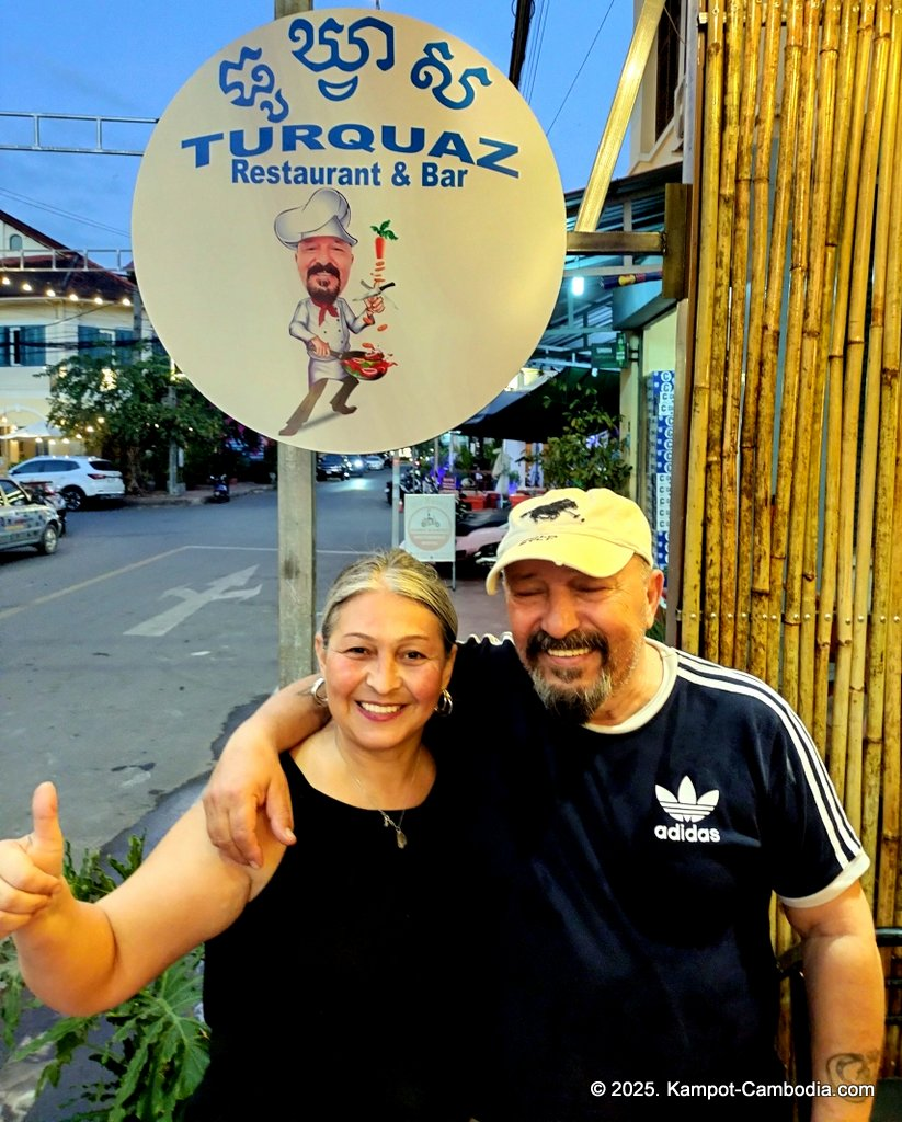 Turquaz restaurant & bar in Kampot, Cambodia. Turkish and Italian food.