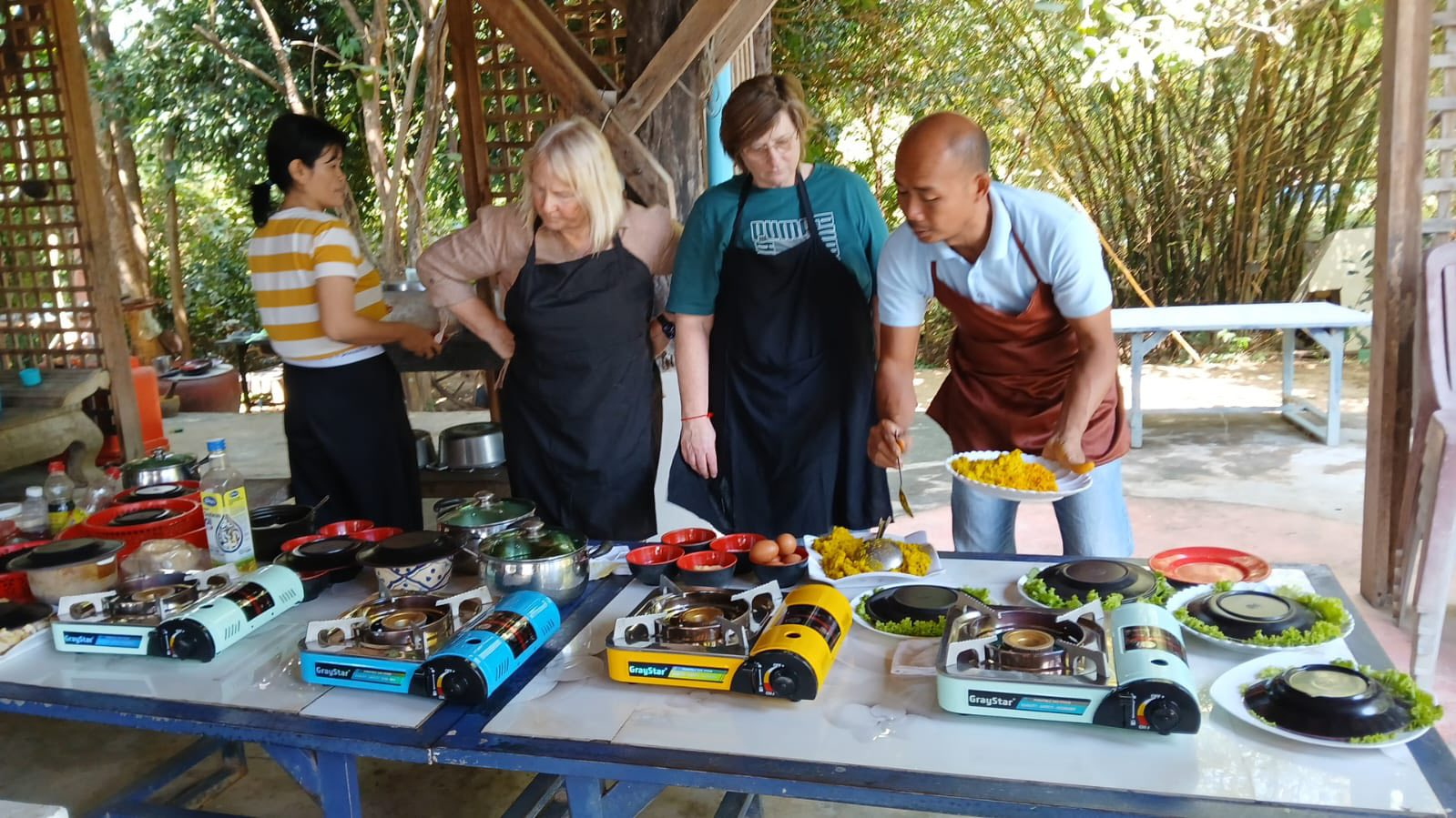 eco lotus cooking school and countryside rooms in kampot, cambodia and seafood cruise.