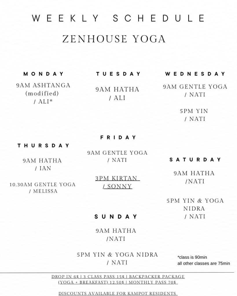 blend house coffee in kampot cambodia. yoga