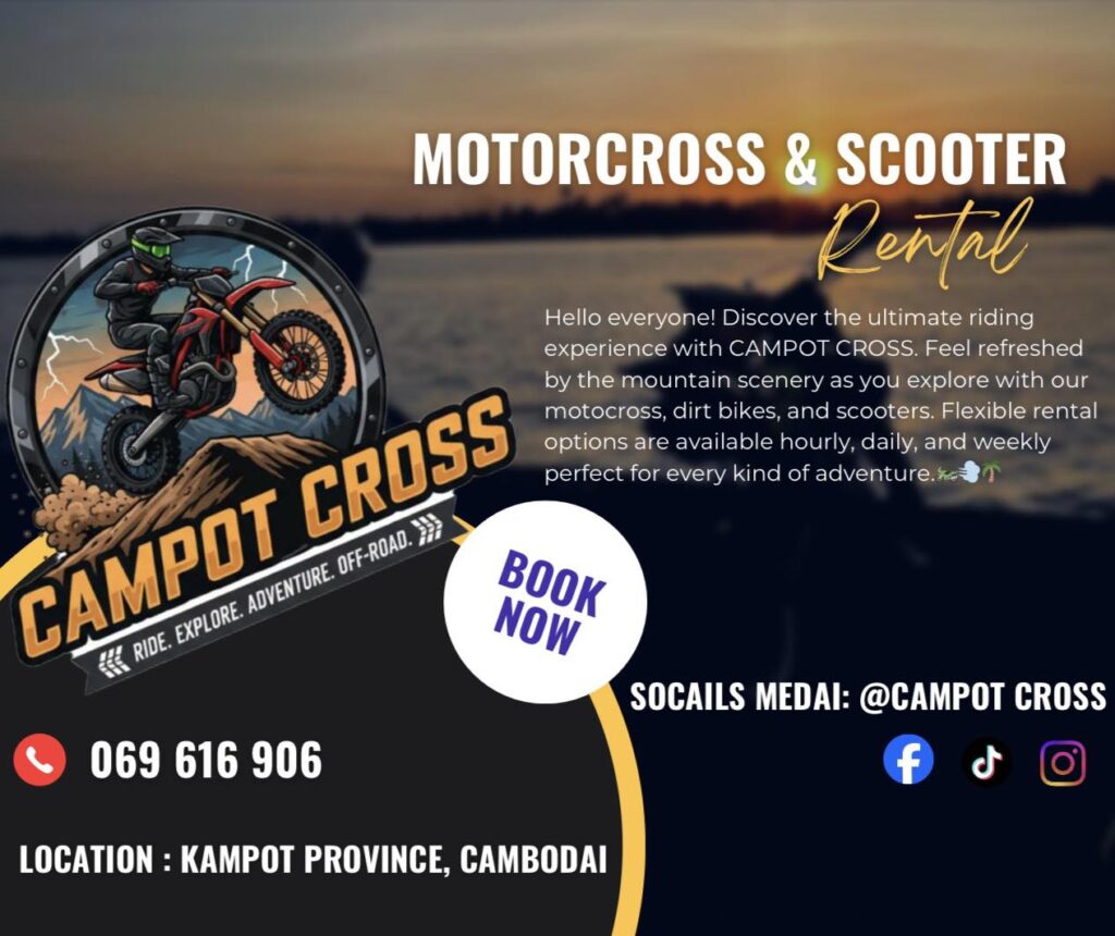 Campot Cross dirt bike rentals in Kampot, Cambodia.