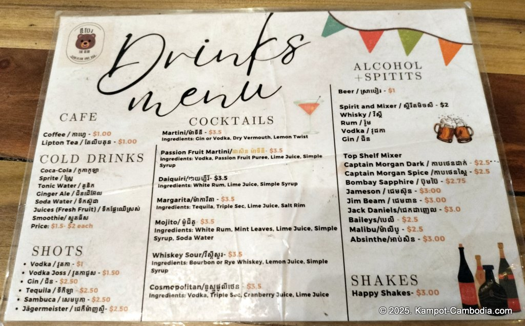 The Panda Backpaker Hostel in Kampot, Cambodia.