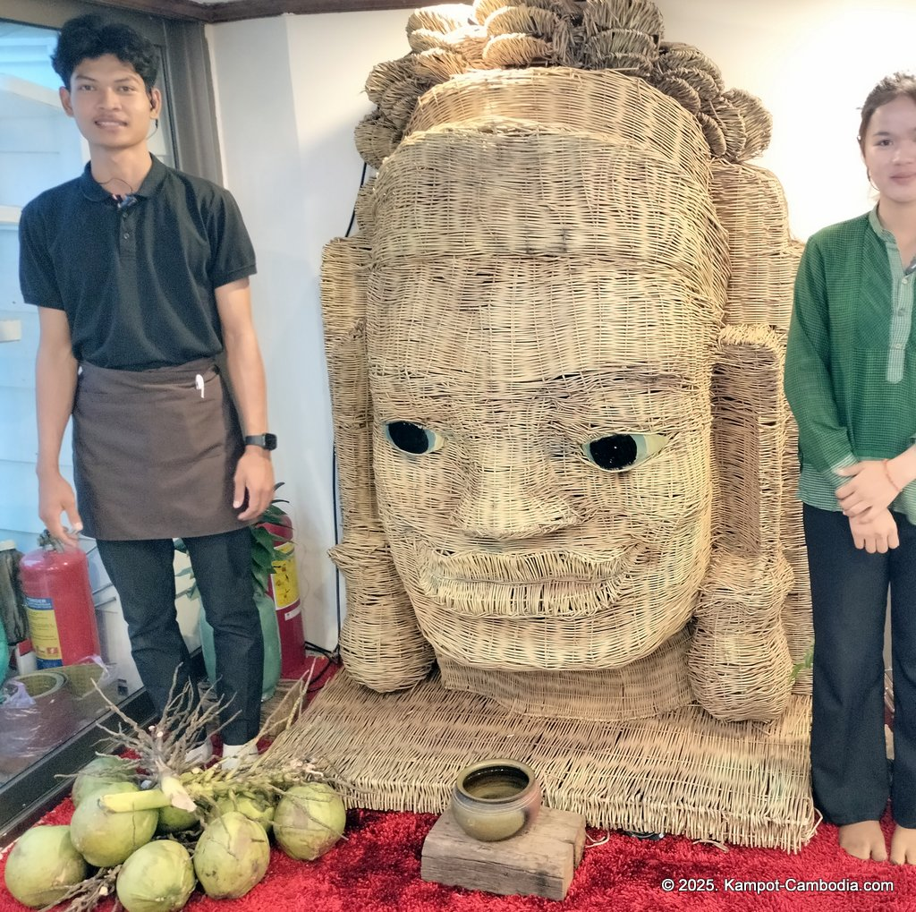 Kdam River boat restaurant in Kampot, Cambodia