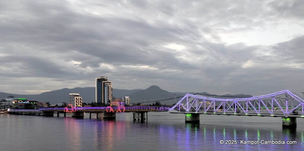 Kdam River boat restaurant in Kampot, Cambodia