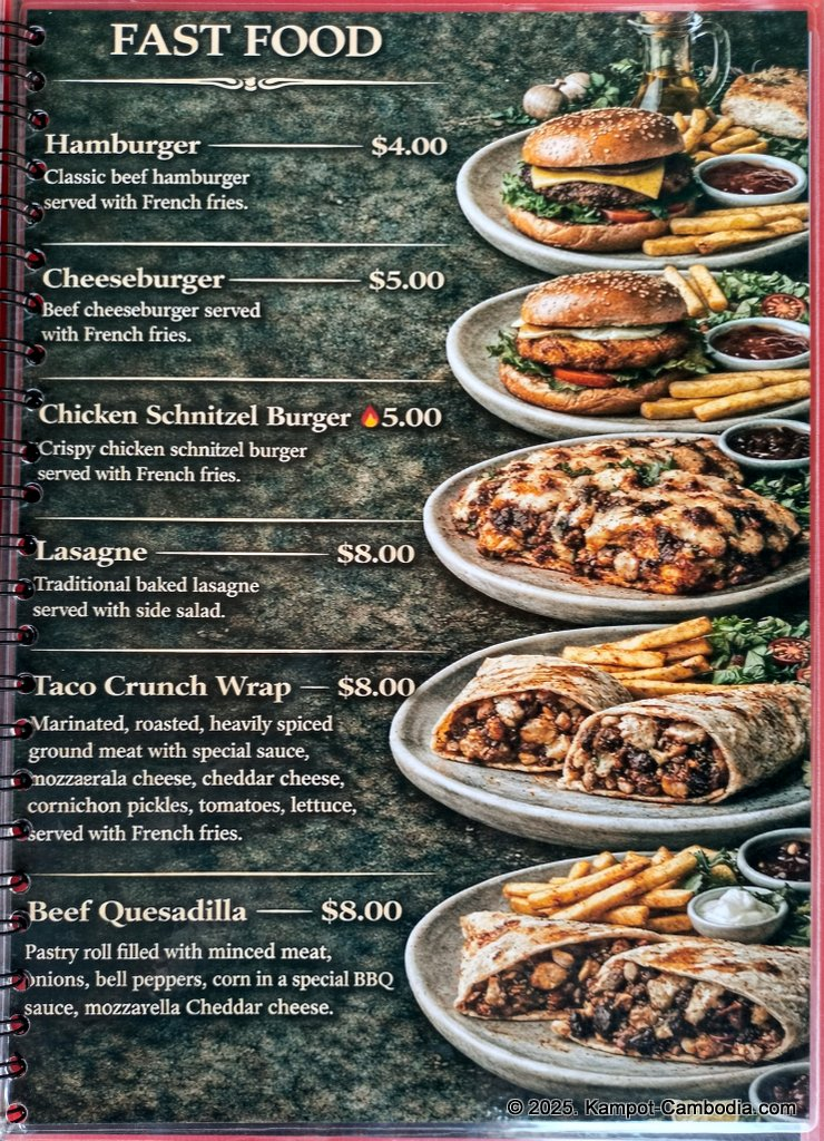 Turquaz restaurant & bar in Kampot, Cambodia. Turkish and Italian food.