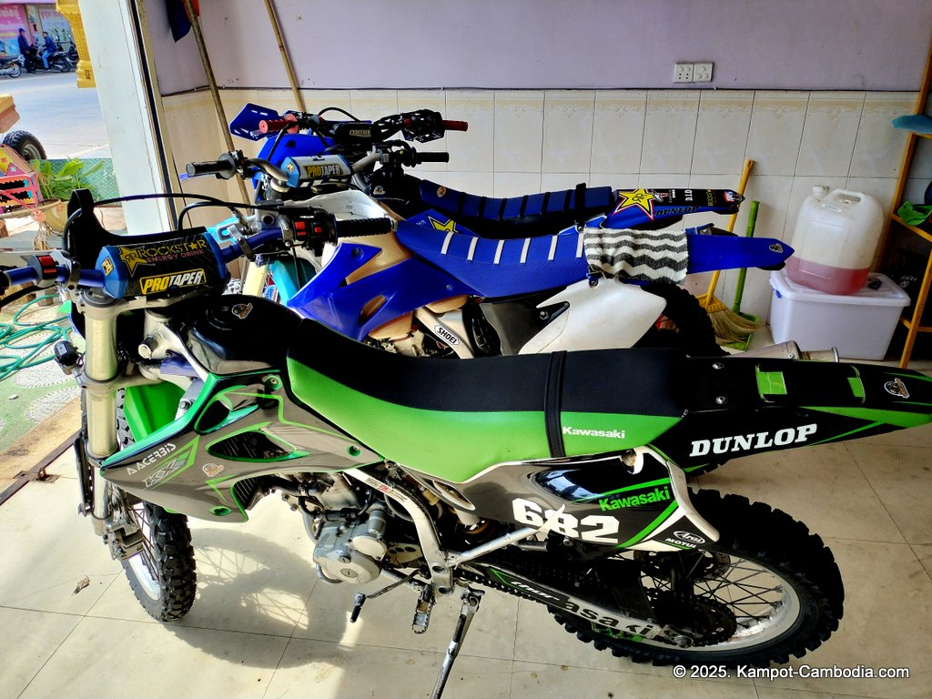 Campot Cross dirt bike rentals in Kampot, Cambodia.