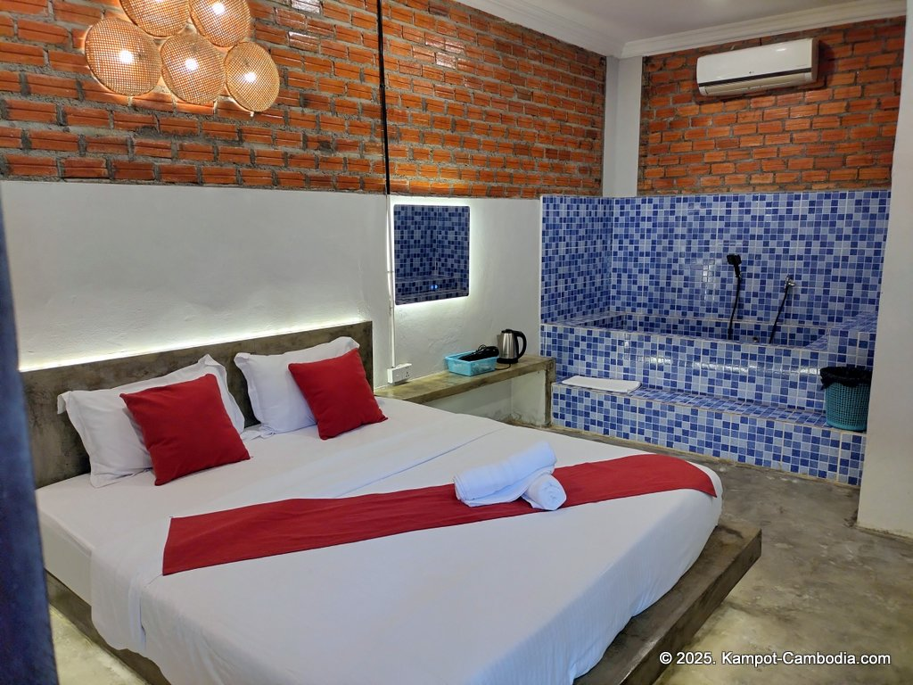 The Last Beach House guesthouse on Koh Smao Beach on the Kampot River. Kampot, Cambodia