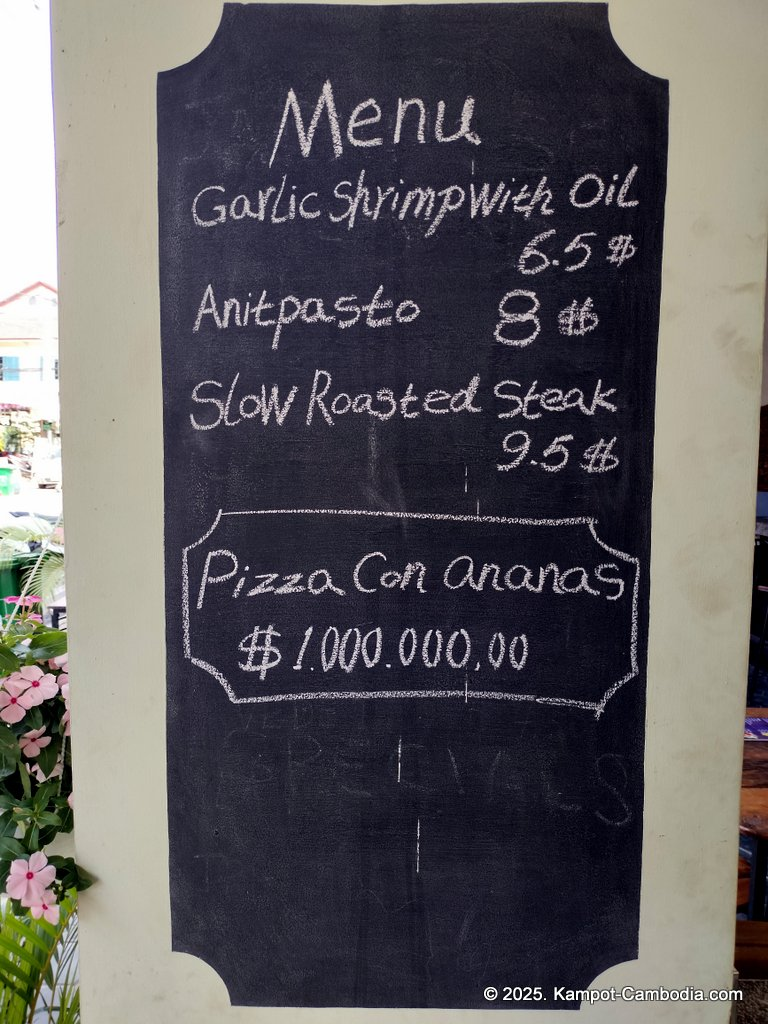 103 Hot Pizza in downtown Kampot, Cambodia