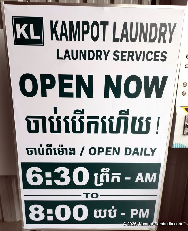 KL Laundry and Bar in Kampot, Cambodia. Laundromat and cafe and bar.