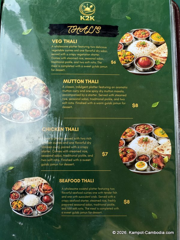 K2K Halal Indian Restaurant in Kampot, Cambodia.