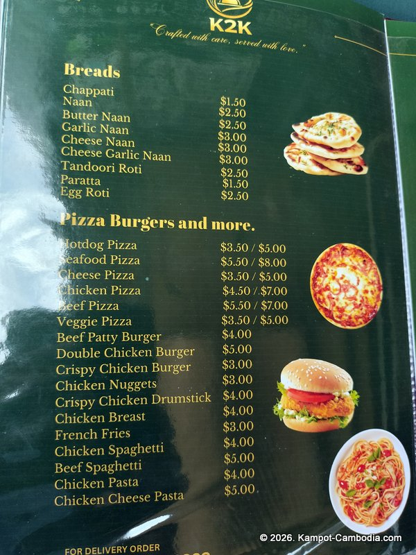 K2K Halal Indian Restaurant in Kampot, Cambodia.