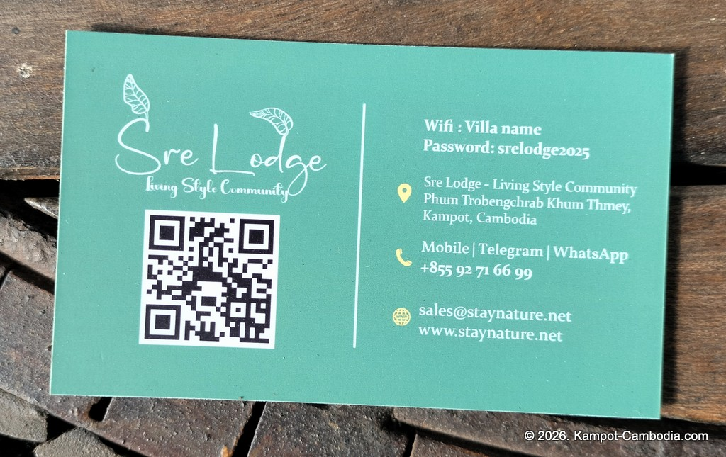 Sre Lodge Community in Kampot, Cambodia. Nature resort.