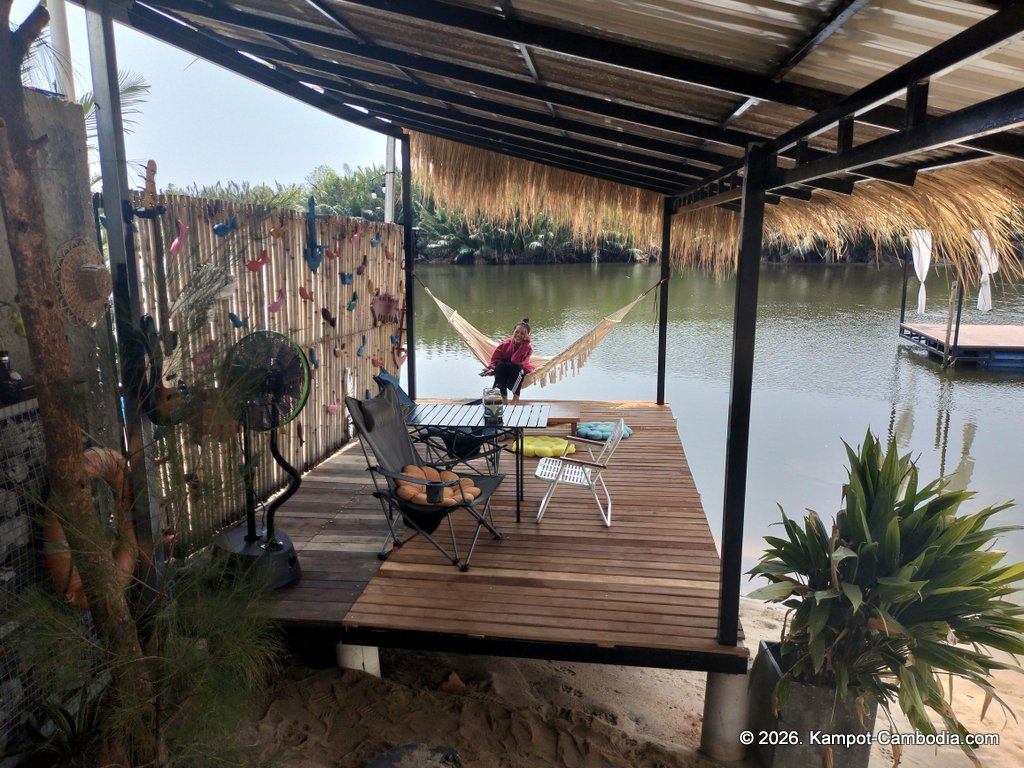 Bliss Bay Kampot. Kampot Riverside Resort in Cambodia.