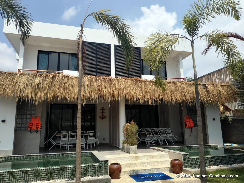 Bliss Bay Kampot. Kampot Riverside Resort in Cambodia.