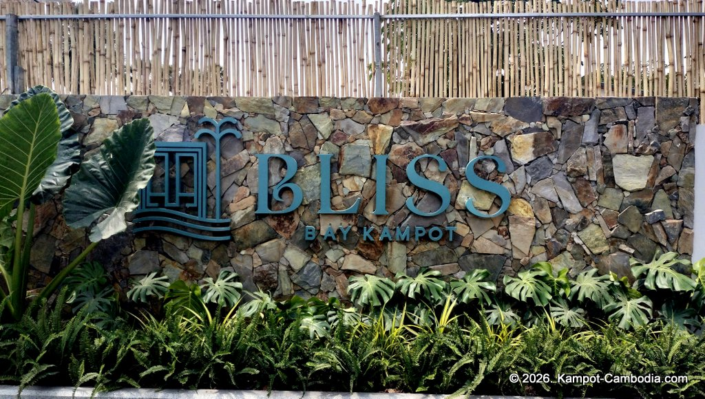 Bliss Bay Kampot. Kampot Riverside Resort in Cambodia.