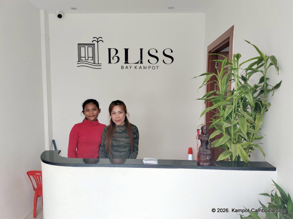 Bliss Bay Kampot. Kampot Riverside Resort in Cambodia.