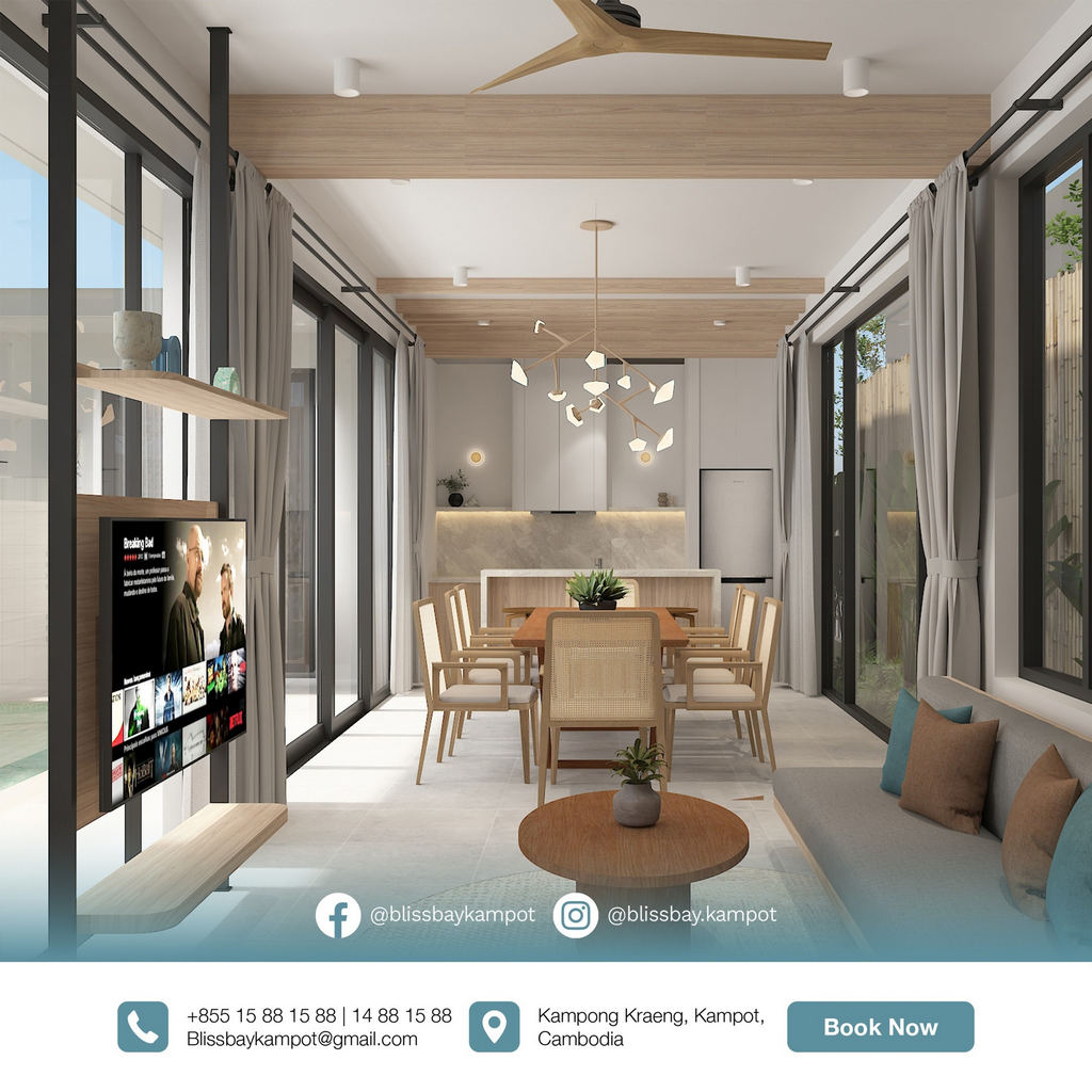 Bliss Bay Kampot. Kampot Riverside Resort in Cambodia.