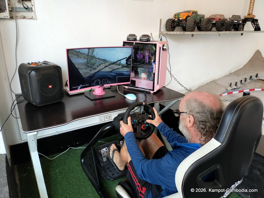 RC Cafe. Outdoor cafe and radio controlled car race track in Kampot, Cambodia