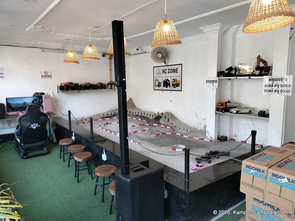 RC Cafe. Outdoor cafe and radio controlled car race track in Kampot, Cambodia